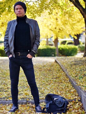 Zara ザラ のライダースジャケット グリーン系 を使ったメンズ人気ファッションコーディネート Wear