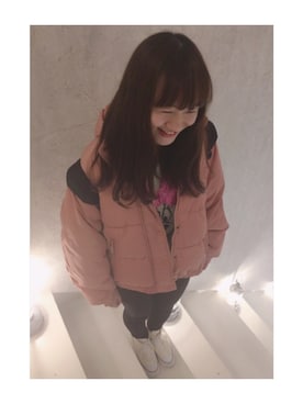 「w closet」｜「アイテム（ダウンジャケット/コート）」を使った、Sayakaさん（レディース・164cm）の冬コーディネート