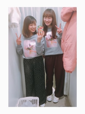 「w closet」｜「アイテム（ダウンジャケット/コート）」を使った、Sayakaさん（レディース・164cm）の春コーディネート