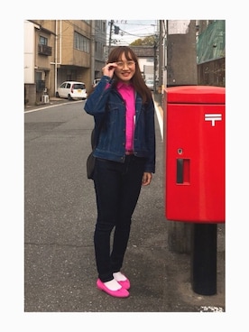 「グリッター」｜「アイテム（ジャケット/アウター）」を使った、Sayakaさん（レディース・164cm）の春コーディネート