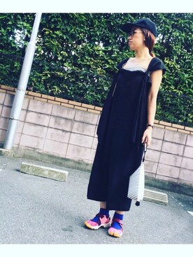 「Y's（ワイズ）のアイテム（つなぎ/オールインワン）」を使った、ずりさん（レディース・161cm）の夏コーディネート
