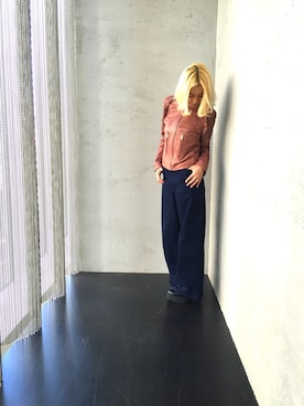 「DIESEL（ディーゼル）のアイテム（ノーカラージャケット）」を使った、kyonkyonさん（レディース・150cm）の冬コーディネート