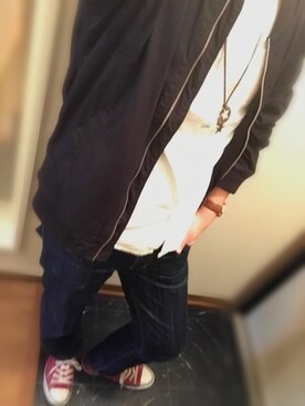 「H&M（エイチ・アンド・エム）のアイテム（ブルゾン）」を使った、しゅんさん（メンズ・173cm）の春コーディネート