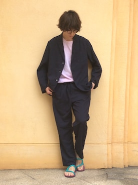 「SET UP」｜「アイテム（サンダル）」を使った、SUDOさん（メンズ・187cm）の春コーディネート