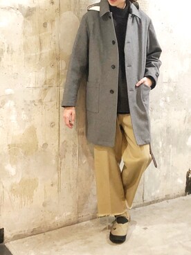 「thenorthface」｜「アイテム（ステンカラーコート）」を使った、SUDOさん（メンズ・186cm）の秋コーディネート