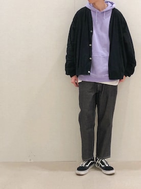 「BEAMS（ビームス）のBEAMS / ルーズシルエット パーカ（パーカー）」を使った、SUDOさん（メンズ・186cm）の冬コーディネート