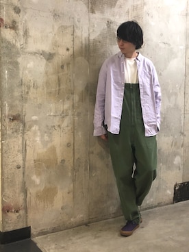「BEAMS PLUS（ビームスプラス）のアイテム（サロペット/オーバーオール）」を使った、SUDOさん（メンズ・186cm）の冬コーディネート