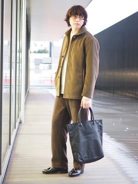 「Pコート」｜「アイテム（ブルゾン）」を使った、SUDOさん（メンズ・186cm）の秋コーディネート