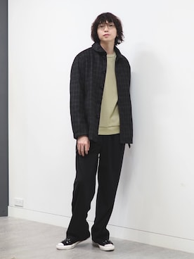 「ショールカラー」｜「アイテム（ブルゾン）」を使った、SUDOさん（メンズ・186cm）の秋コーディネート