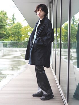 「チェック柄に恋してる」｜「アイテム（その他アウター）」を使った、SUDOさん（メンズ・186cm）の秋コーディネート