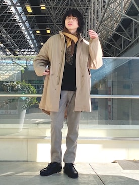 「オーバーコート」｜「アイテム（ブルゾン）」を使った、SUDOさん（メンズ・186cm）の冬コーディネート