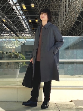 「オーバーコート」｜「アイテム（ブルゾン）」を使った、SUDOさん（メンズ・186cm）の冬コーディネート