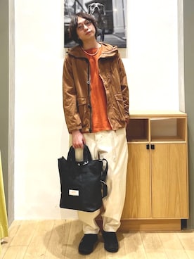 「チョコ色に染まれ」｜「アイテム（マウンテンパーカー）」を使った、SUDOさん（メンズ・186cm）の冬コーディネート