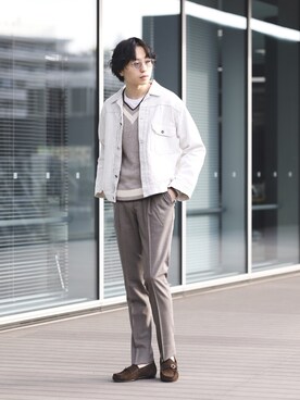 「BEAMS F（ビームスエフ）のアイテム（パンツ）」を使った、SUDOさん（メンズ・186cm）の春コーディネート