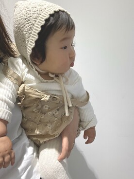 「アイテム（オールインワン・サロペット）」を使った、sanaさん（キッズ・70cm）の冬コーディネート