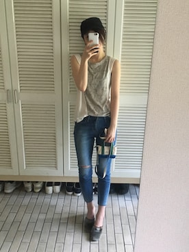 「gym master（ジムマスター）のアイテム」を使った、momoさん（レディース・170cm）の秋コーディネート