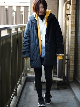 「JUNKO SHIMADA（ジュンコシマダ）のアイテム（ジャケット/アウター）」を使った、momoさん（レディース・170cm）の冬コーディネート