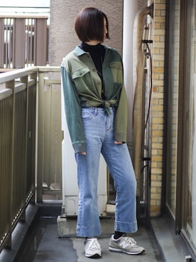 「gym master（ジムマスター）のアイテム」を使った、momoさん（レディース・170cm）の春コーディネート