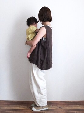 「秋のカフェオレコーデ」｜「アイテム（スリッポン）」を使った、kunさん（レディース・157cm）の秋コーディネート