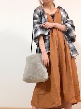 「誕生日」｜「アイテム（シャツワンピース）」を使った、mayuriceさん（レディース・161cm）の秋コーディネート