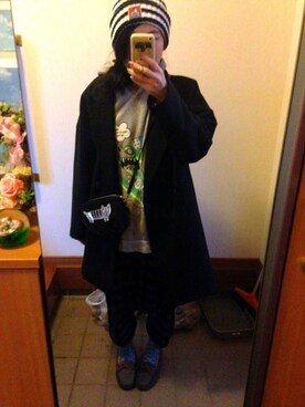 「NANO universe（ナノユニバース）のアイテム（その他）」を使った、Sayaさん（レディース・152cm）の冬コーディネート