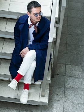 「NANO universe（ナノユニバース）のアイテム（チノパンツ）」を使った、nano・universe men's STAFFさん（メンズ・175cm）の夏コーディネート