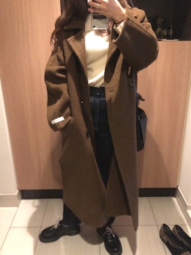 「ハイウエストストレートジーンズ」｜おねむさん（レディース・159cm）の冬コーディネート