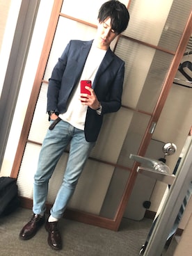 「Paul Smith London（ポールスミスロンドン）のアイテム（ブレスレット）」を使った、ともさん（メンズ・175cm）の春コーディネート