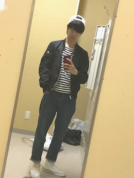 「KaneZ（ケインズ）のアイテム（キャップ）」を使った、ともさん（メンズ・175cm）の春コーディネート