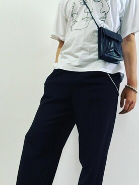 「MASONPRINCE（メイソンプリンス）の【M.P Studios】2タック ハイウエスト 裾アジャスター付き ワイドスラックス（スラックス、ブラック系）」を使った、DAISUKEさん（メンズ・183cm）の秋コーディネート