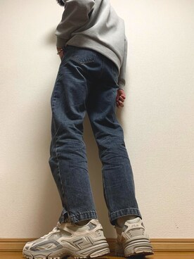 「GU（ジーユー）のアイテム（パーカー、グレー系）」を使った、DAISUKEさん（メンズ・183cm）の冬コーディネート