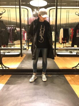 「HYSTERIC GLAMOUR（ヒステリックグラマー）のアイテム（ムートンコート）」を使った、北ちゃんさん（メンズ・172cm）の秋コーディネート