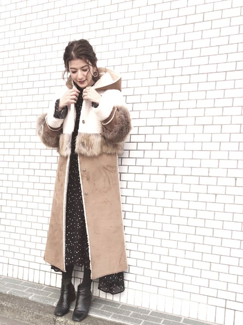 Ameri（アメリ）の「FUR DOCKING MOUTON COAT（ムートンコート）」 - WEAR