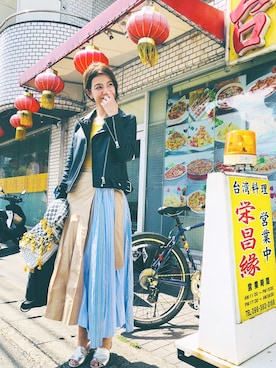 「アイテム（ブルゾン）」を使った、スザンヌさん（レディース・165cm・30代）の春コーディネート