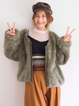「アイテム（ブルゾン）」を使った、スザンヌさん（レディース・165cm・30代）の秋コーディネート