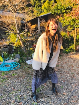 「アイテム（ブルゾン）」を使った、スザンヌさん（レディース・165cm・30代）の冬コーディネート