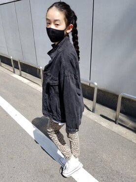 「H&M（エイチ・アンド・エム）のアイテム（デニムジャケット）」を使った、RIOさん（キッズ・144cm）の春コーディネート