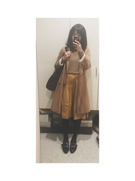 「A part by（アパートバイ）のアイテム（ステンカラーコート）」を使った、miuさん（レディース・156cm）の秋コーディネート