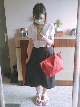 「CECIL McBEE（セシルマクビー）のアイテム（スラックス）」を使った、Chu さん（レディース・154cm）の夏コーディネート