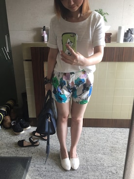 「アイテム（ハンドバッグ、ブルー系）」を使った、Chu さん（レディース・154cm）の秋コーディネート