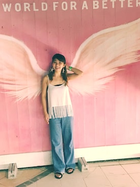 「FIG&VIPER（フィグアンドバイパー）のアイテム（キャップ）」を使った、Ayaさん（レディース・160cm）の夏コーディネート