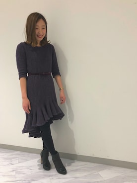 「アイテム（ブーティ）」を使った、OR i BEさん（レディース・157cm・20代）の冬コーディネート