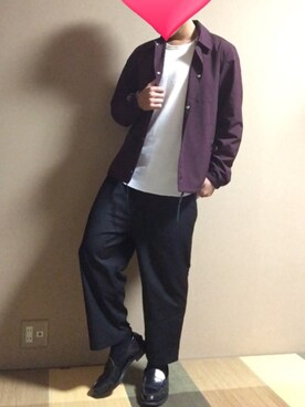 「RAGEBLUE（レイジブルー）の＜トレンドのロング丈＞ワッフルロングカットソー/733404（Tシャツ/カットソー）」を使った、hosshiさん（メンズ・172cm）の秋コーディネート