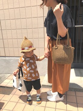 「DRESKIP（ドレスキップ）のアイテム」を使った、hinataさん（キッズ・90cm）の夏コーディネート