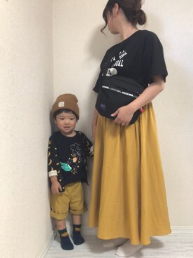 「DRESKIP（ドレスキップ）のアイテム」を使った、hinataさん（キッズ・90cm）の夏コーディネート