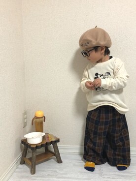 「2018秋チェッカーず」｜「アイテム（その他）」を使った、hinataさん（キッズ・90cm）の秋コーディネート