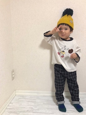 「2018秋チェッカーず」｜hinataさん（キッズ・90cm）の秋コーディネート