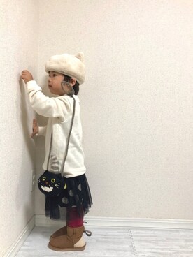 「アイテム（スカート）」を使った、hinataさん（キッズ・90cm）の秋コーディネート