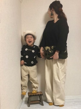 「DRESKIP（ドレスキップ）のアイテム」を使った、hinataさん（キッズ・100cm）の秋コーディネート