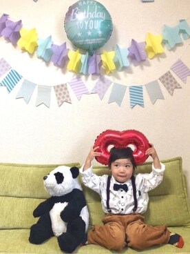 「present（プレゼント）のアイテム（その他）」を使った、hinataさん（キッズ・100cm）の冬コーディネート